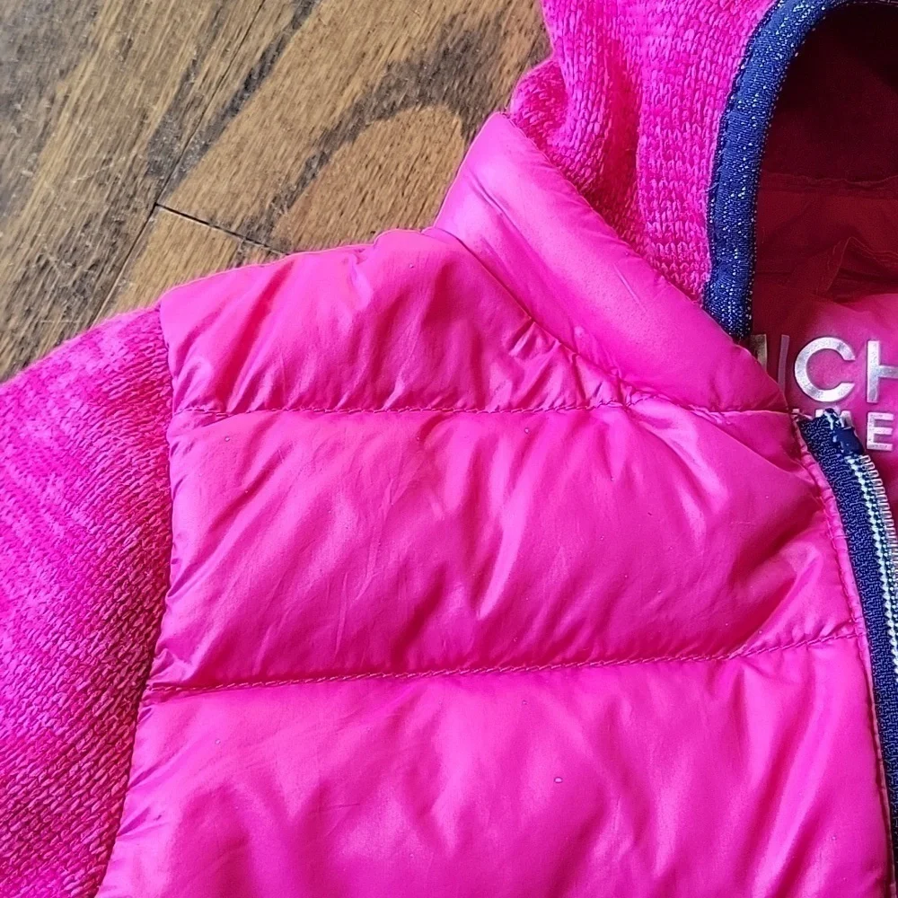 Michael Kors Hot Pink Puffer Ruffle Down Removable Hood Toddler Sz4 Light Jacket